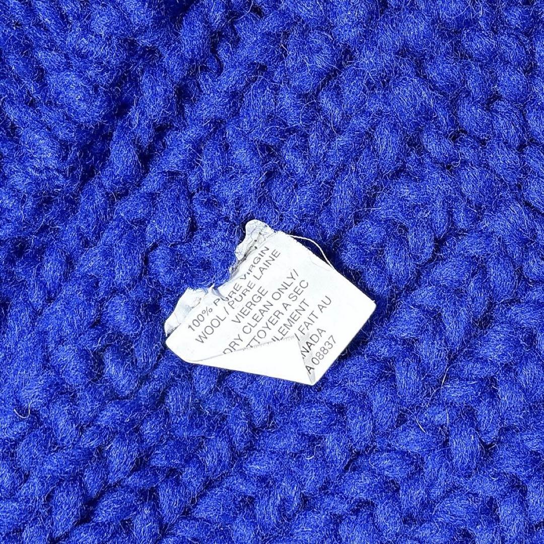 カナタ　カウチンニット　ブルー　現行タグ　肉厚カーディガン　希少カラー　ヘチマ