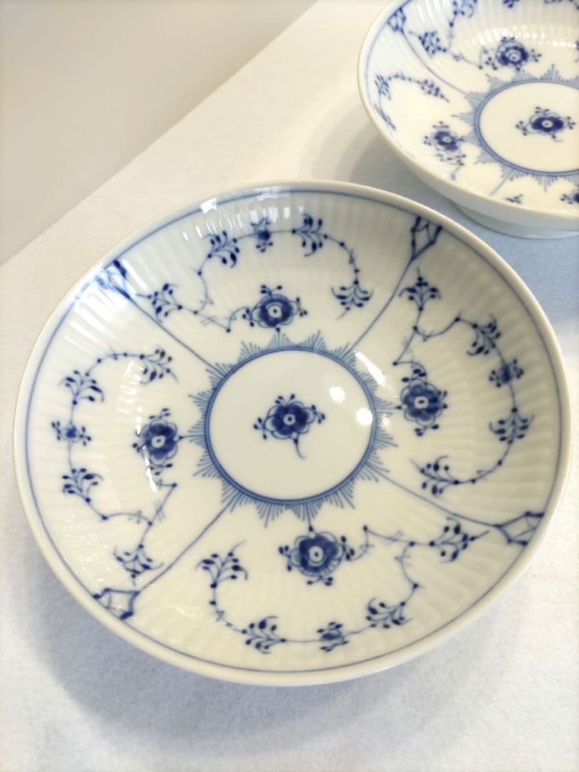 2つセット◇18デンマーク製　ロイヤルコペンハーゲン◇脚付き深皿ディーププレート