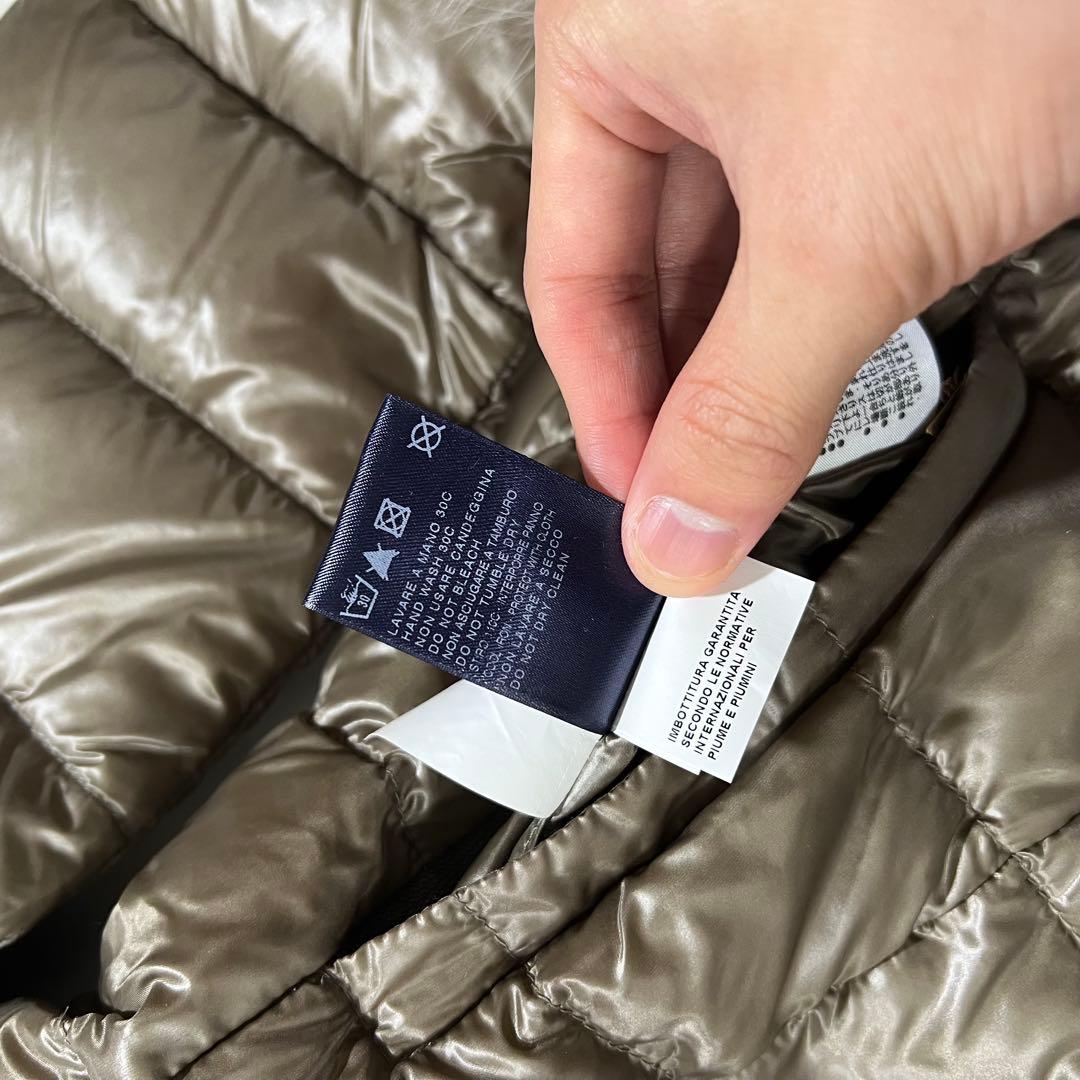 きゅうタグ付属 ヘルノ フォックスファー 着脱可 ダウンコート グレージュ