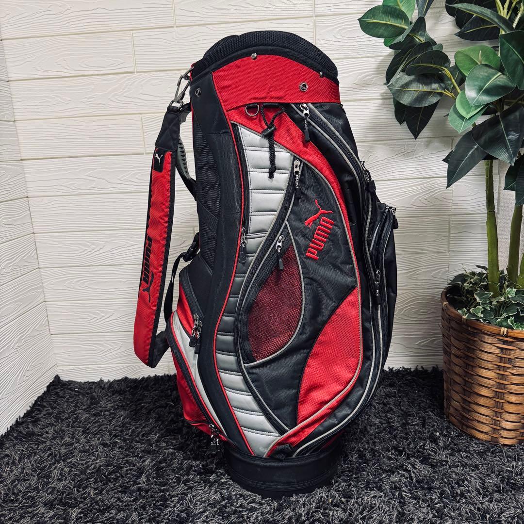 Puma プーマ　ゴルフキャディバッグ 黒/赤