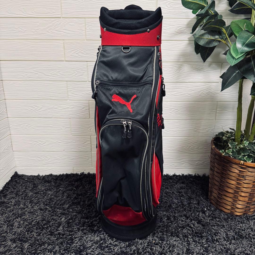 Puma プーマ　ゴルフキャディバッグ 黒/赤