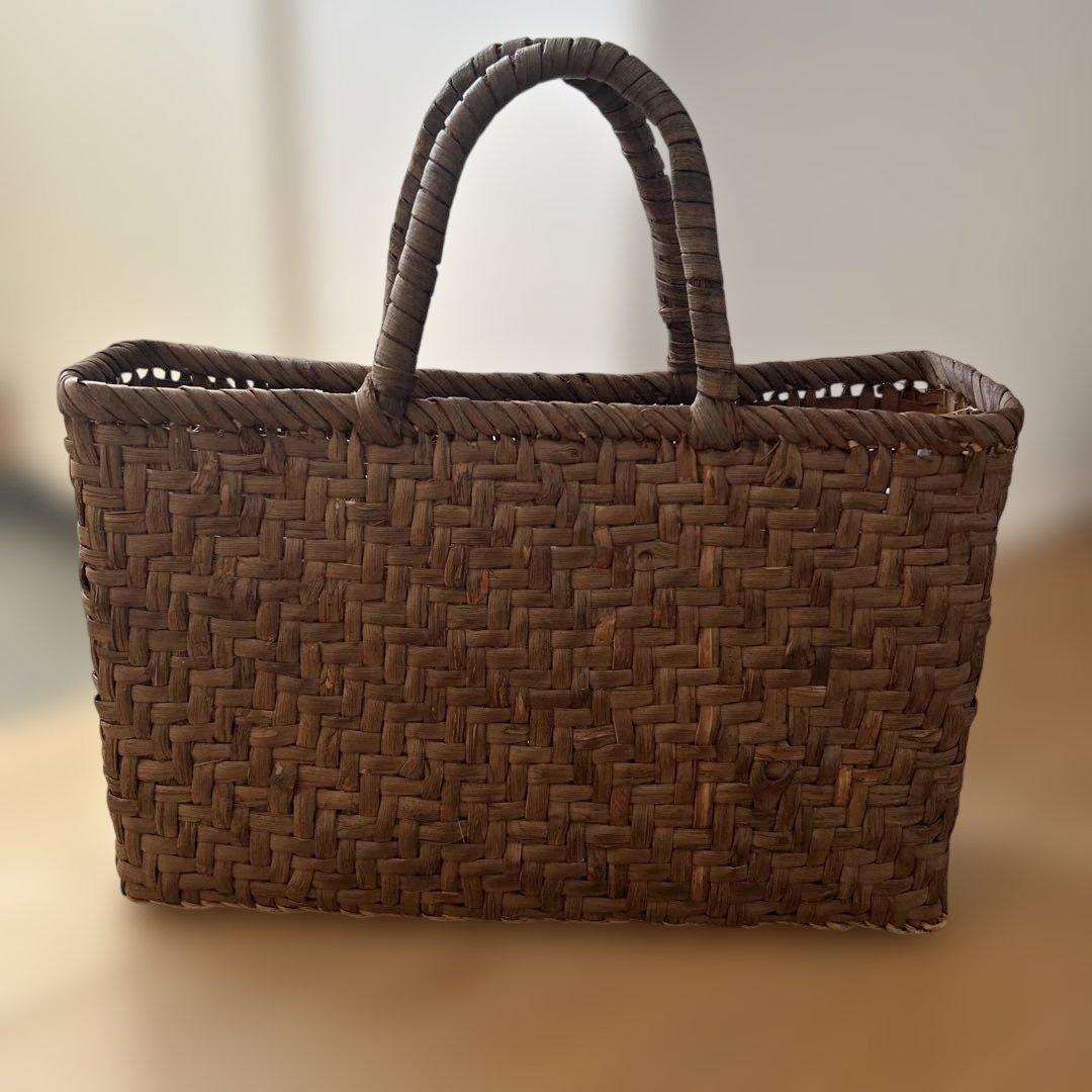 松本民芸品　山ぶどうの蔓編みかごバッグ