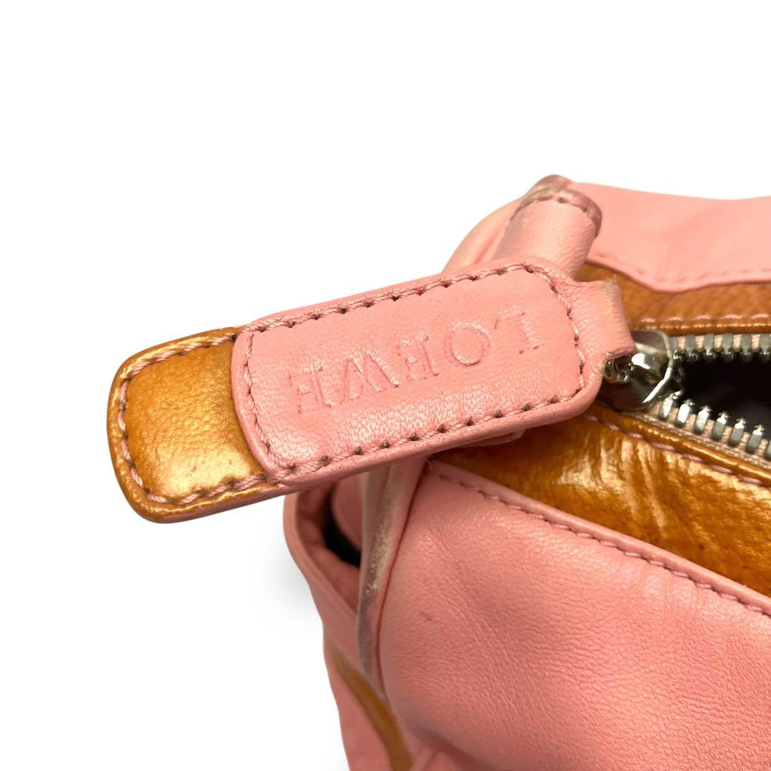 LOEWE ロエベ　ミニボストンバッグ　シープスキン　ピンク　アナグラムチャーム
