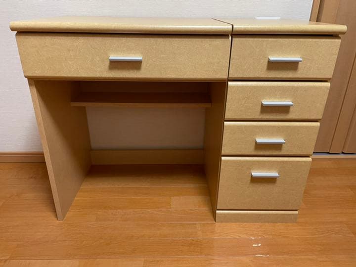 ドレッサー/鏡台/化粧台 ナチュラル コンセント付き