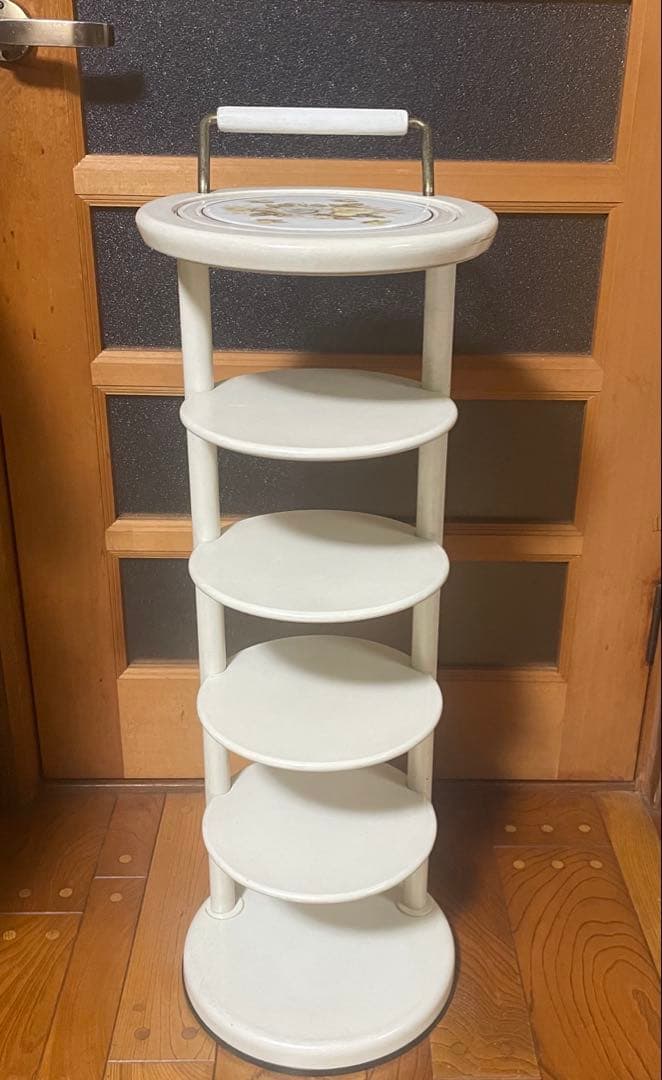 サイドラック　棚　アンティーク　ロイヤル　ホワイト　ヴィンテージ　ヨーロッパ調