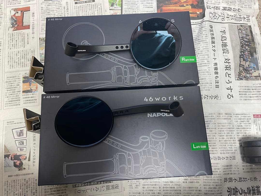 TANAX タナックス　46ミラー　ブルーミラー　全年式　バイク　ミラー