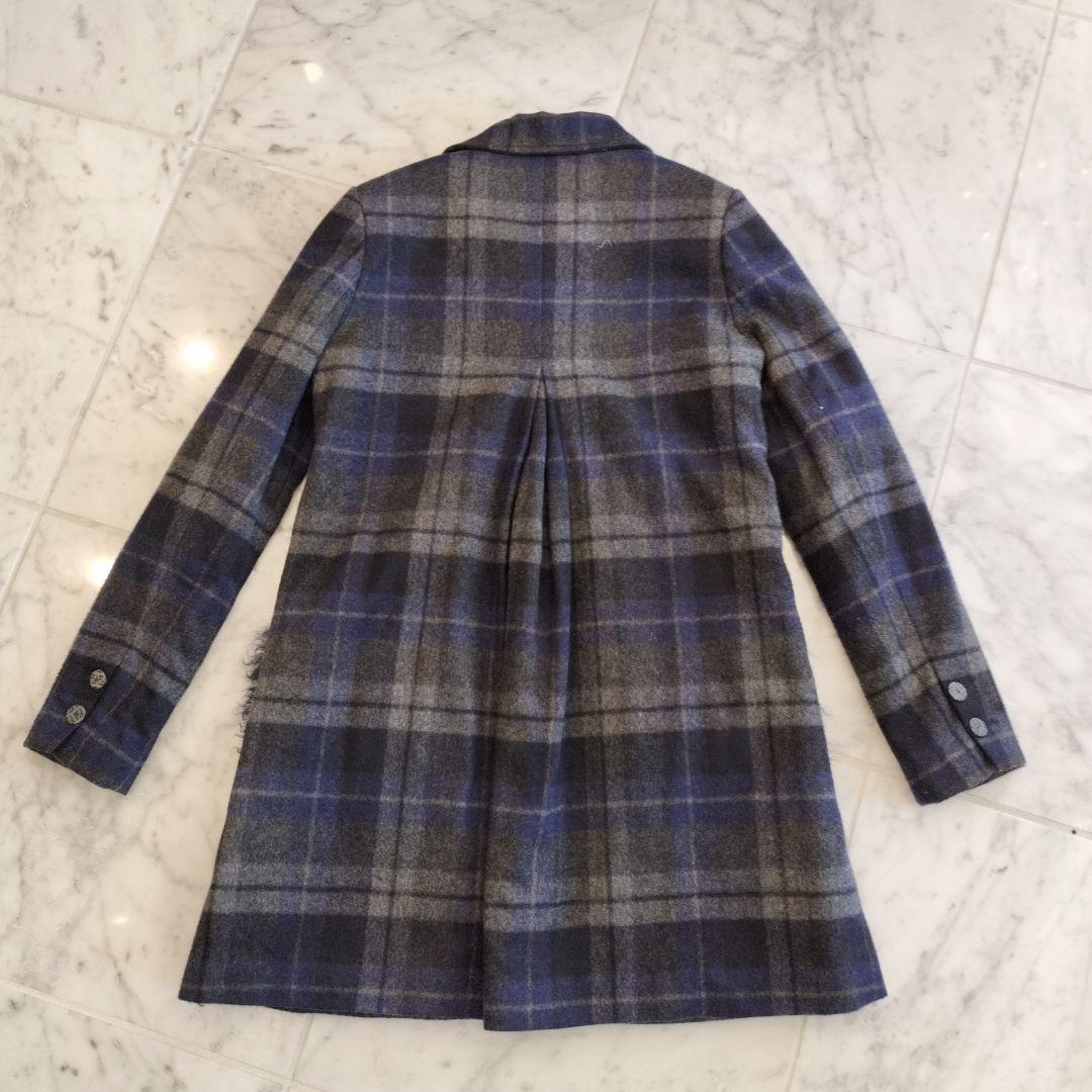 FENDI 12+ ポケットファー チェック ウールロングコート