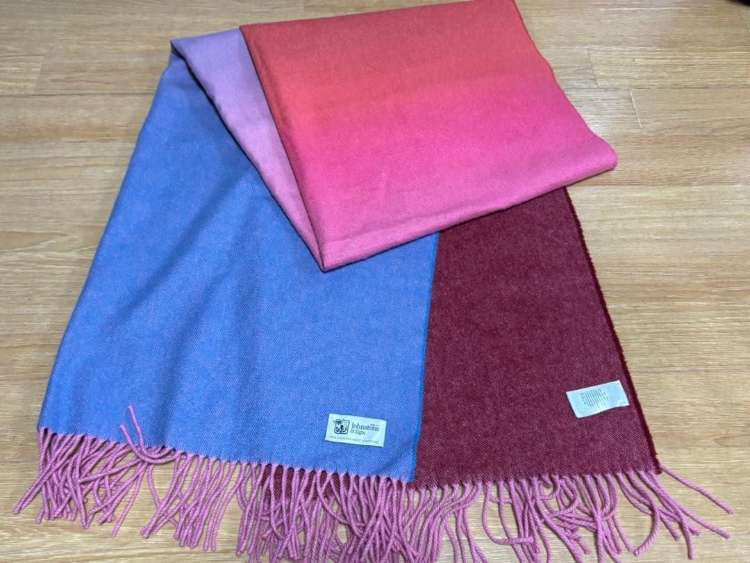 【大判】Johnstons of Elgin カシミヤストール グラデーション