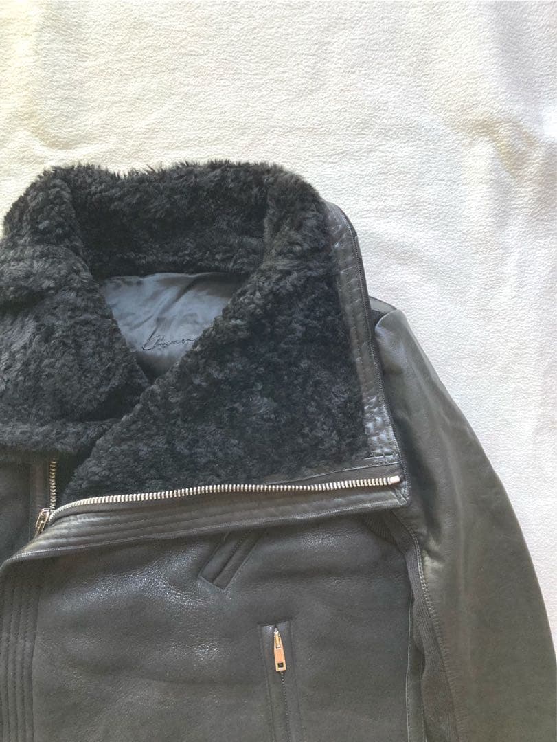 リックオウエンス　ムートン　ダブルライダース　サイズ42 XL ブラック　美品