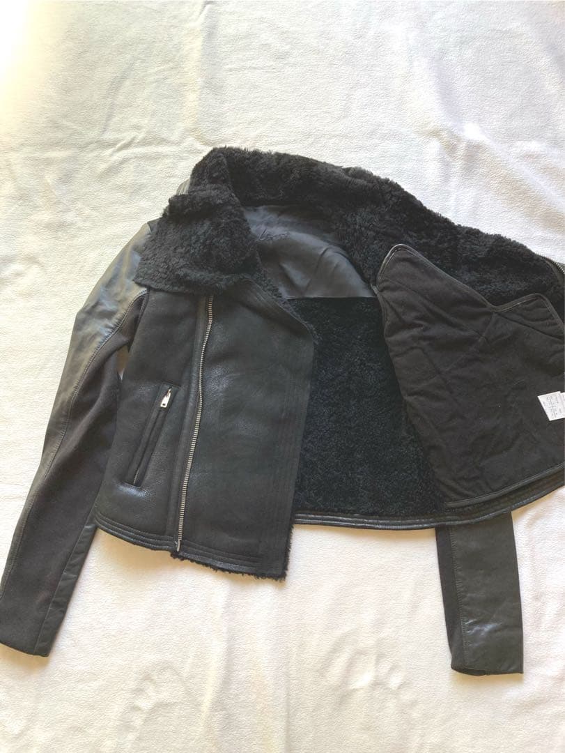 リックオウエンス　ムートン　ダブルライダース　サイズ42 XL ブラック　美品