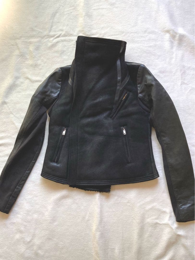 リックオウエンス　ムートン　ダブルライダース　サイズ42 XL ブラック　美品