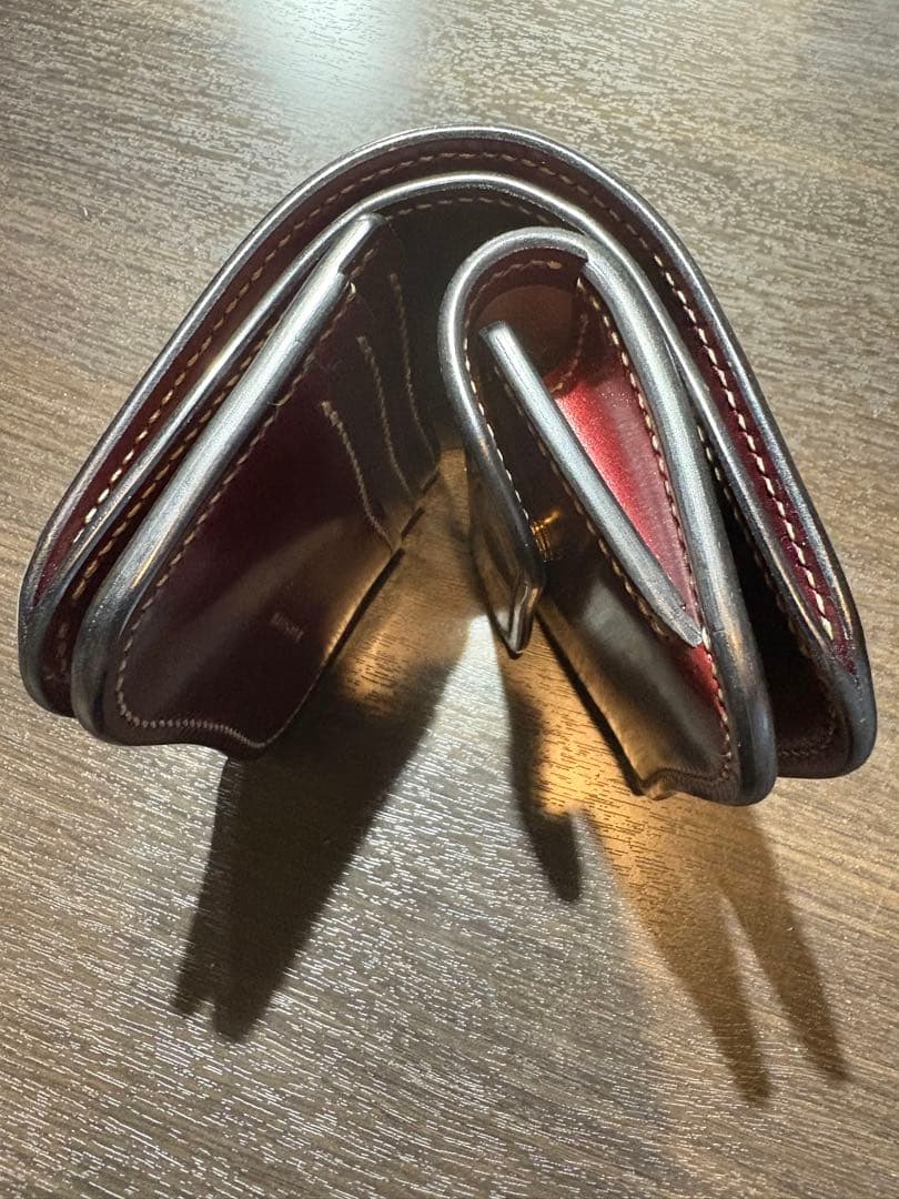 【条件付値下可】フルシェルコードバン（ロカド製）　スパンカー二つ折り財布