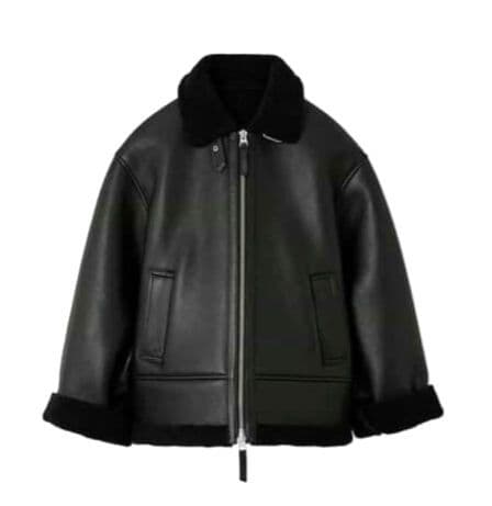 【新品未使用】styling/ ラムレザーフライトジャケット ブラック