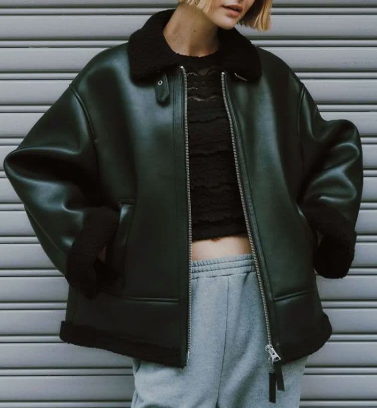 【新品未使用】styling/ ラムレザーフライトジャケット ブラック