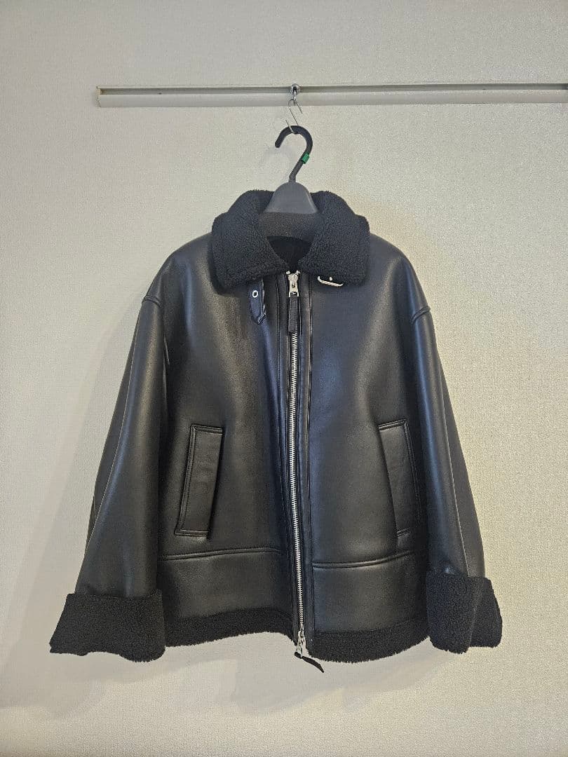 【新品未使用】styling/ ラムレザーフライトジャケット ブラック