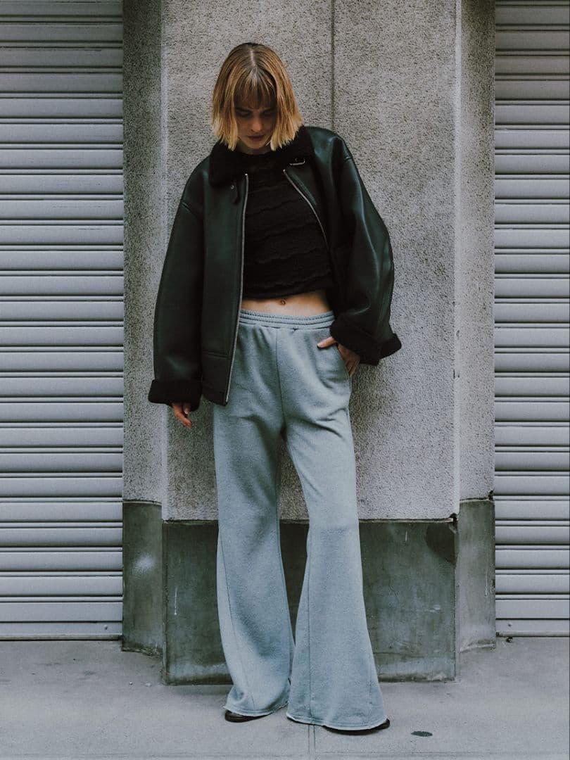 【新品未使用】styling/ ラムレザーフライトジャケット ブラック