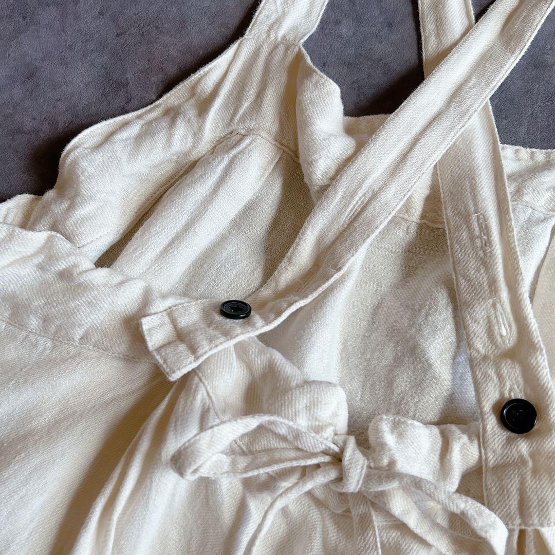 ichi イチ ⿻ リネン サロペット スカート ジャンパースカート ナチュラル