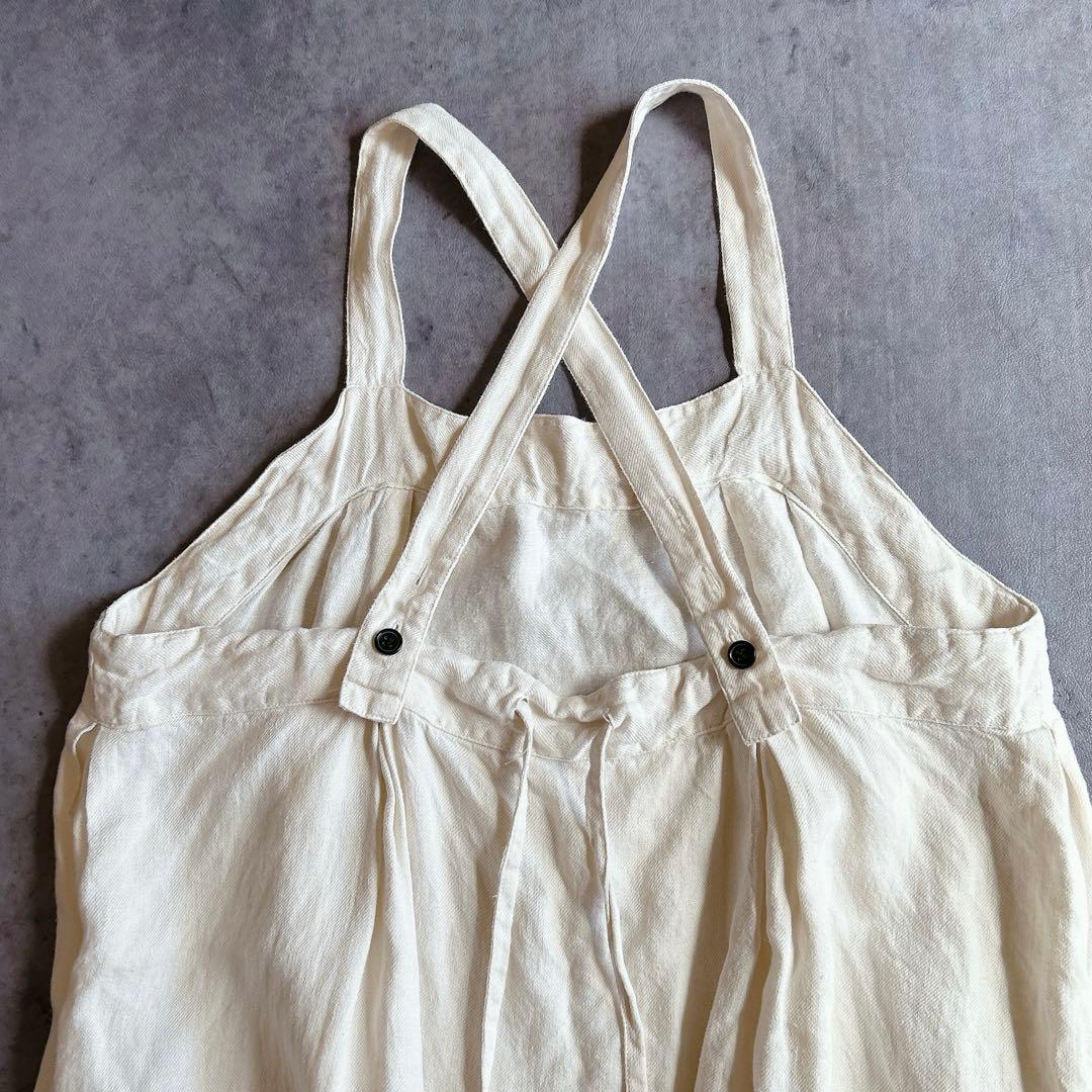 ichi イチ ⿻ リネン サロペット スカート ジャンパースカート ナチュラル