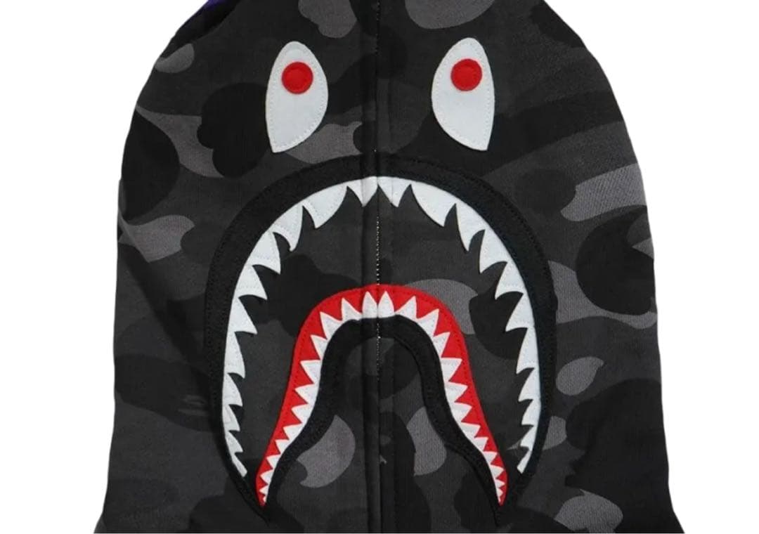 トップス A BATHING APE Color Camo Shark Zip Black