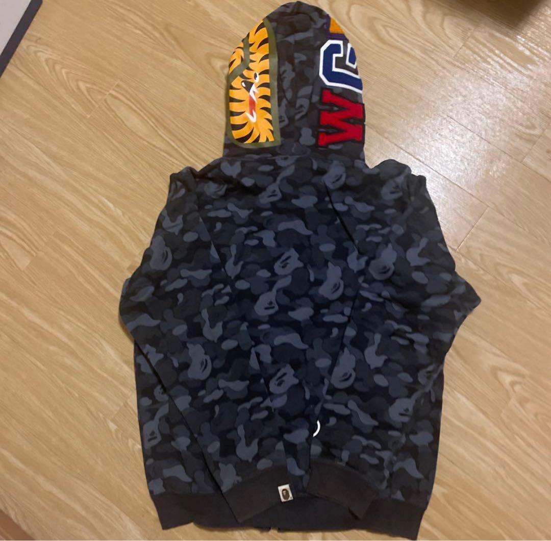 トップス A BATHING APE Color Camo Shark Zip Black