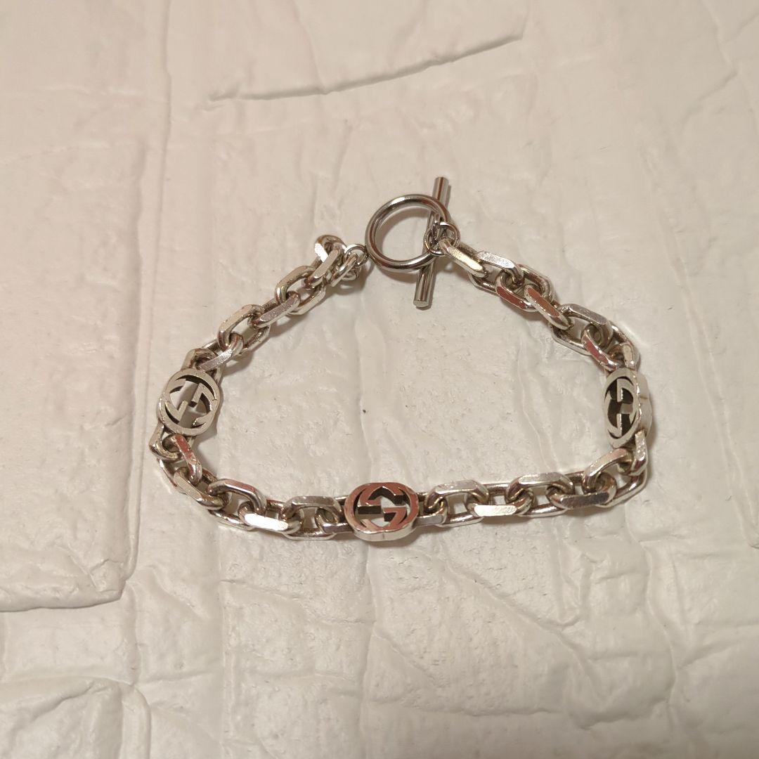【美品】グッチ インターロッキング ブレスレット シルバー925