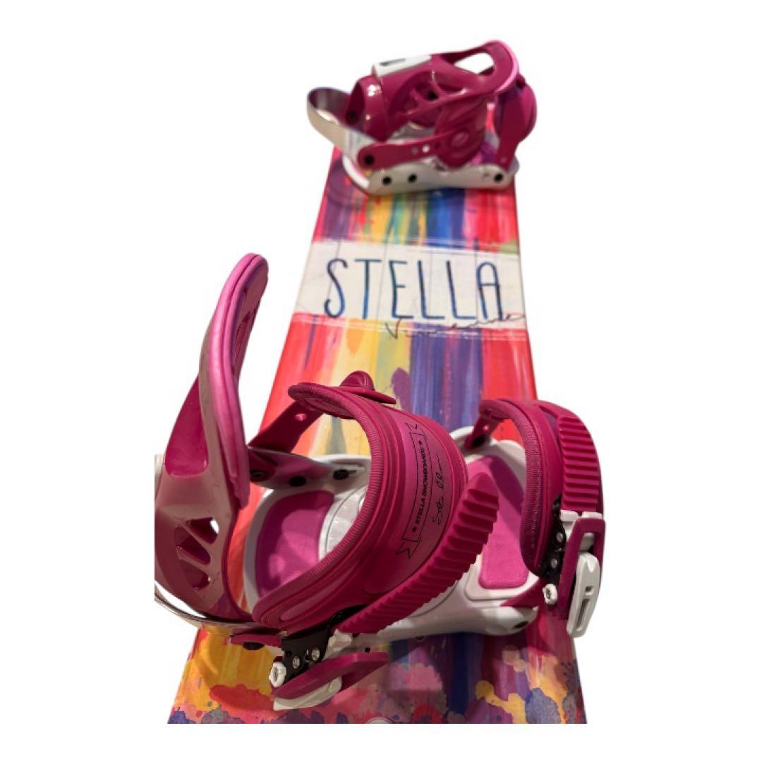 レディース STELLA スノーボード ピンク バインディング付き