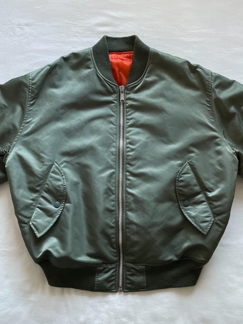 90s ユニクロ MA-1 フライトジャケット カーキ L