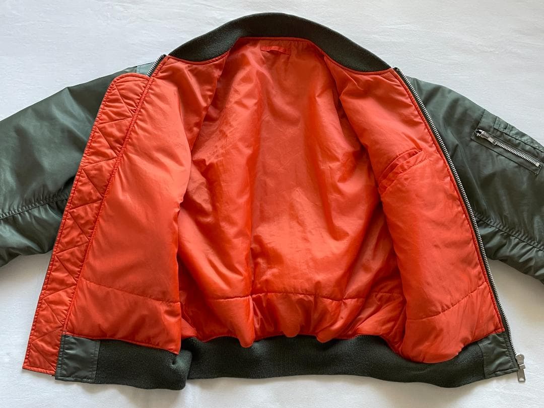 90s ユニクロ MA-1 フライトジャケット カーキ L