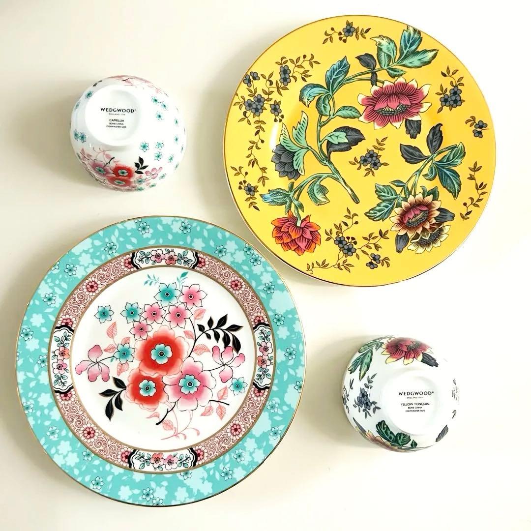 新品ウェッジウッド ワンダーラスト カメリア イエロートンキン 20cm ボウル