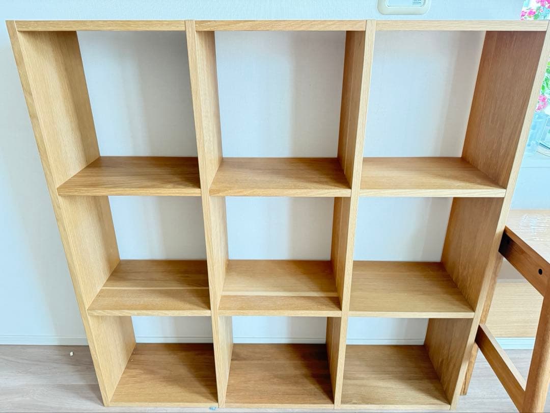 無印良品 オーク スタッキングシェルフ 3×3 オープンラック サイドボード
