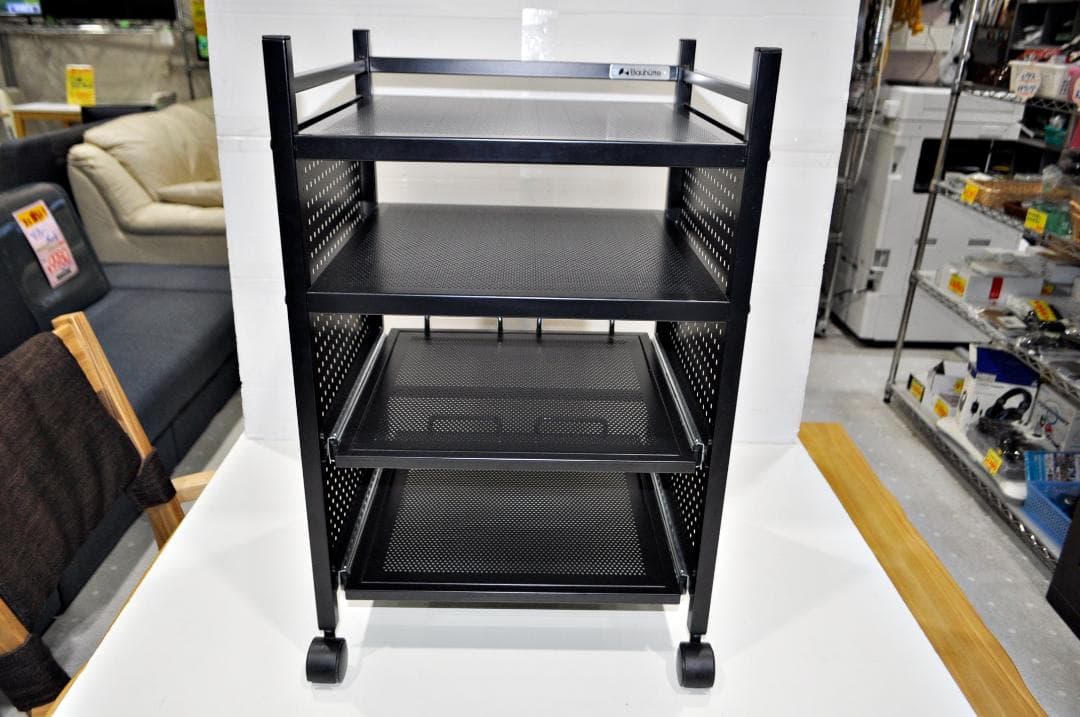 【中古品】Bauhütte （バウヒュッテ）ゲーム機収納ラック 4段 ブラック