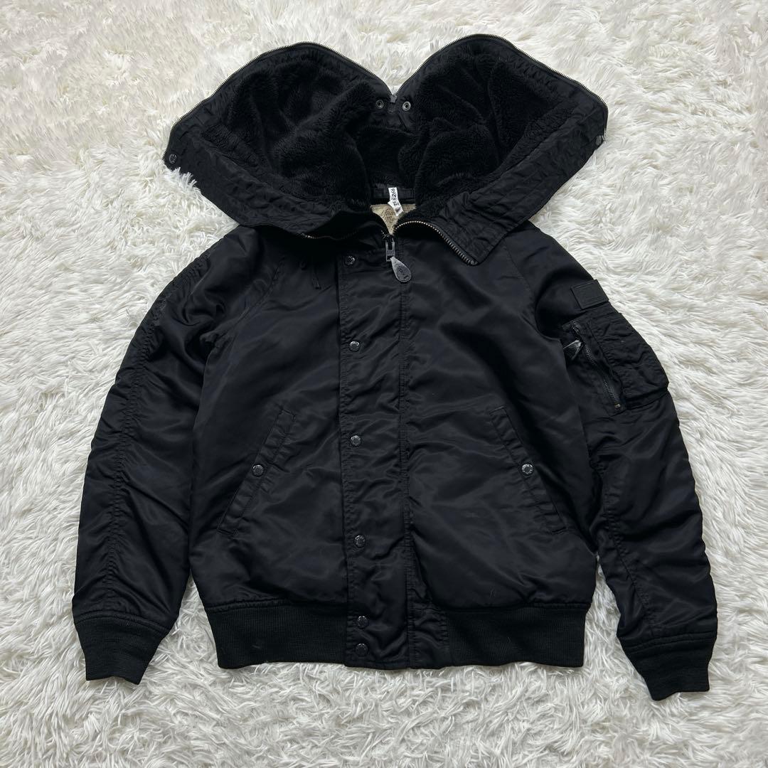 希少　アヴィレックス　N-2B 黒　ブラック　短丈　フライトジャケット　L