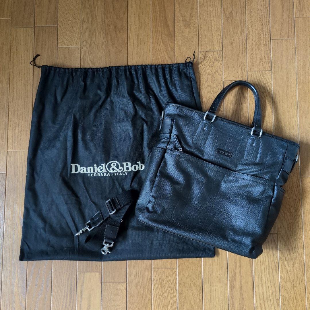 Daniel & Bob 黒 コーティング加工トートバッグ