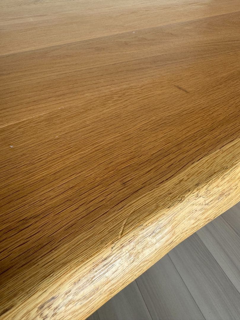 【天然木】一枚板風　オーク材　ダイニングテーブル　180cm