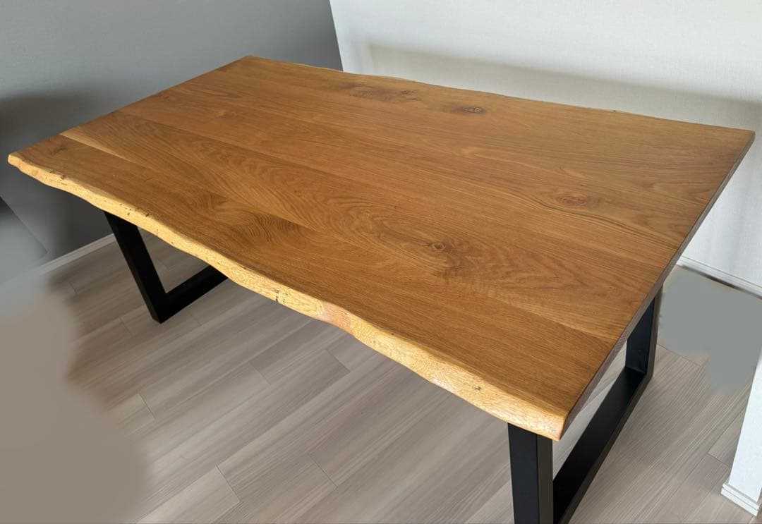 【天然木】一枚板風　オーク材　ダイニングテーブル　180cm