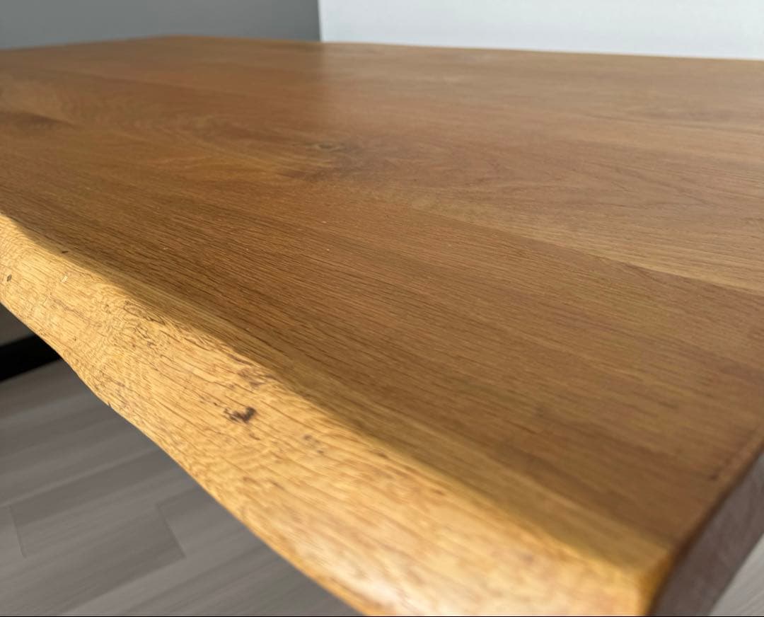 【天然木】一枚板風　オーク材　ダイニングテーブル　180cm
