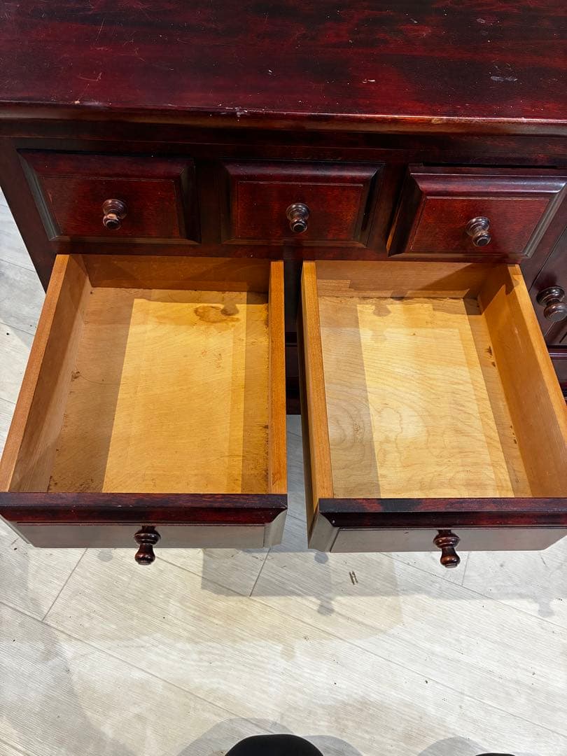 九州民芸家具　☆送料無料☆ 木製ダークブラウンドレッサー・鏡台