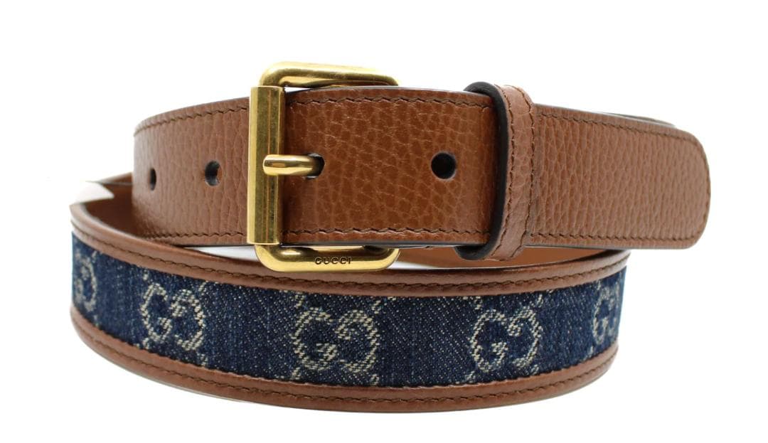 小物 takashiGUCCI Denim & Leather Belt