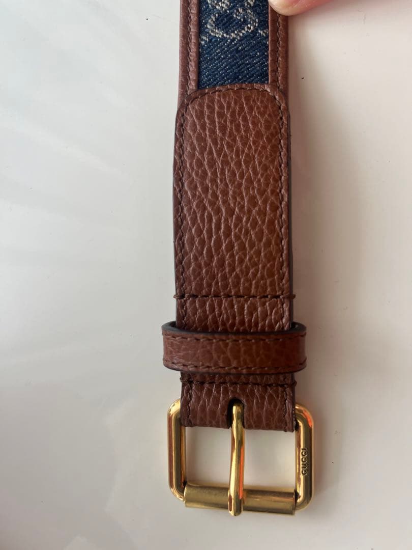 小物 takashiGUCCI Denim & Leather Belt