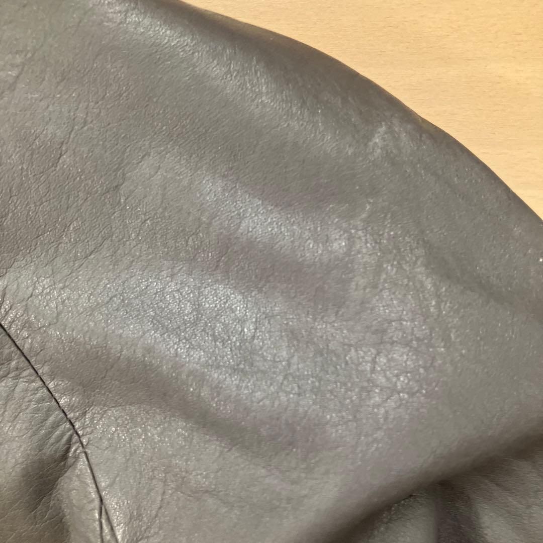 11.13 partna パルティナ ミンクファー使いレザーコート グレー 11