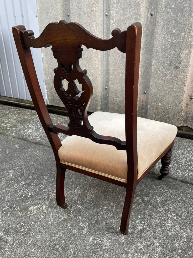 稀少/アンティーク/イギリス製/ナーシングチェア/ダイニングチェア/キャスター付