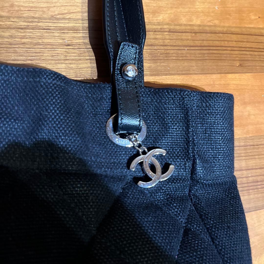 シャネル　パリビアリッツトートバッグ　ブラックシルバー金具