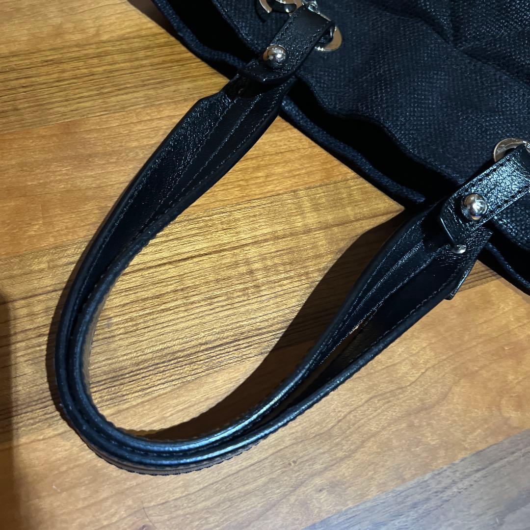 シャネル　パリビアリッツトートバッグ　ブラックシルバー金具