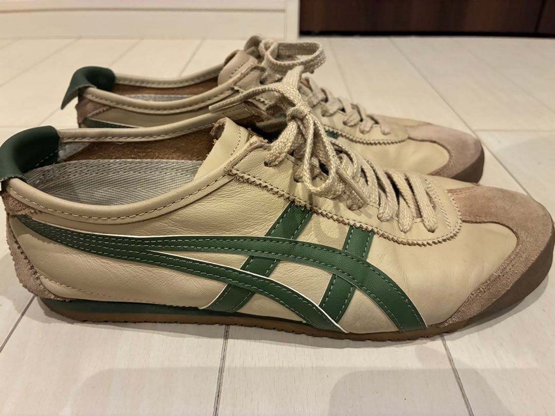 オニツカタイガー Mexico66 ベージュ グリーン 26.0