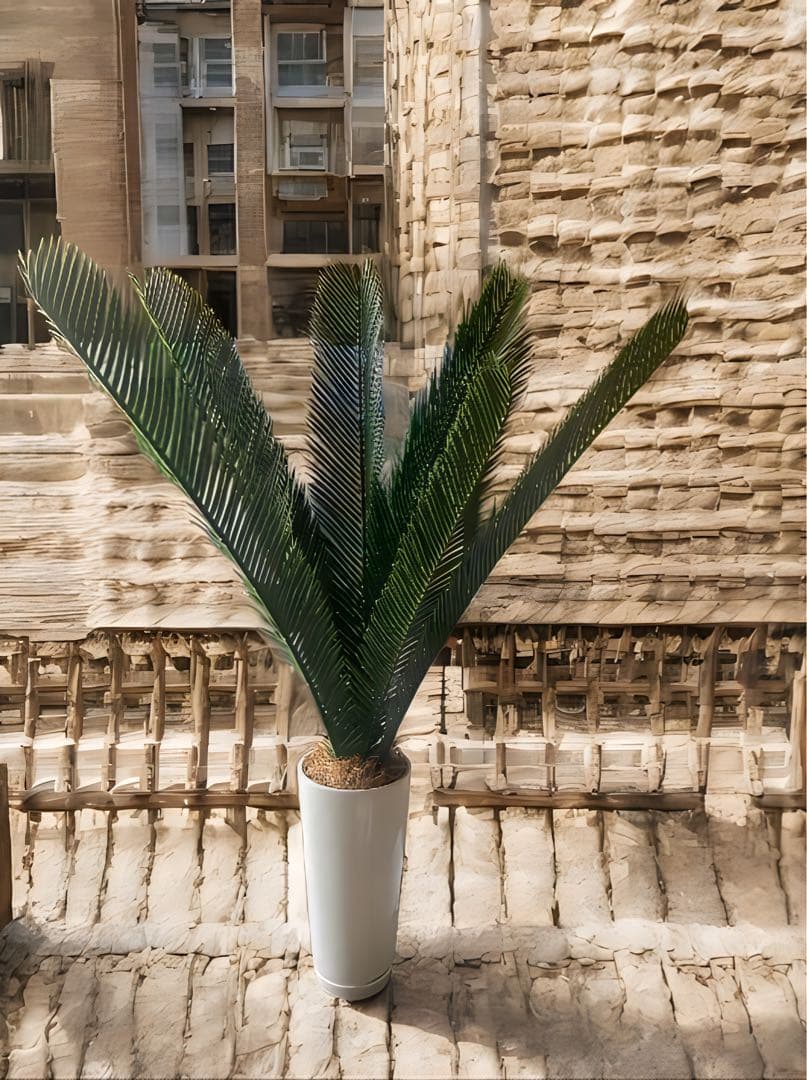 光触媒　人工観葉植物　ウォールグリーン　フェイクグリーン　花器付アレカヤシ100