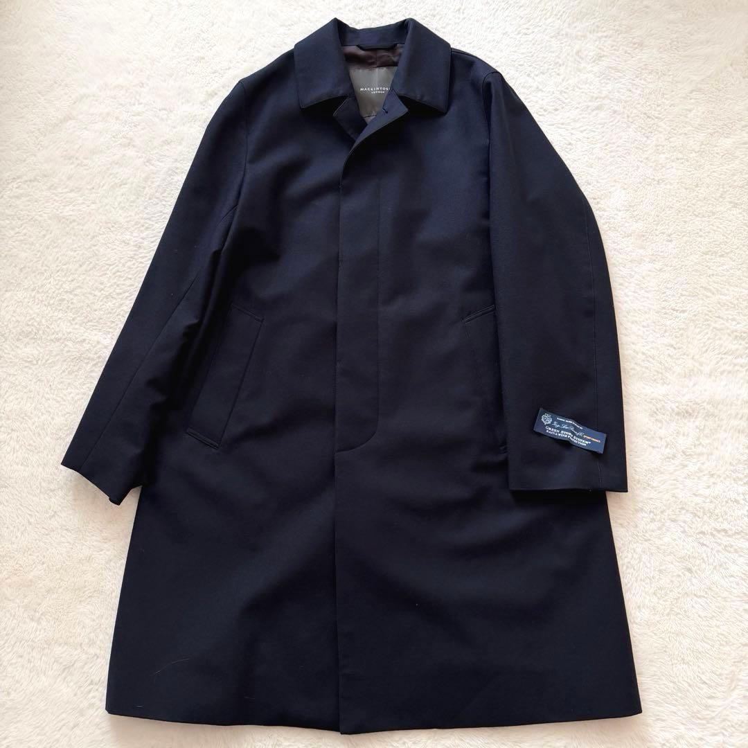 【極美品】マッキントッシュ DUNFORD ロロピアーナ ステンカラーコート 紺