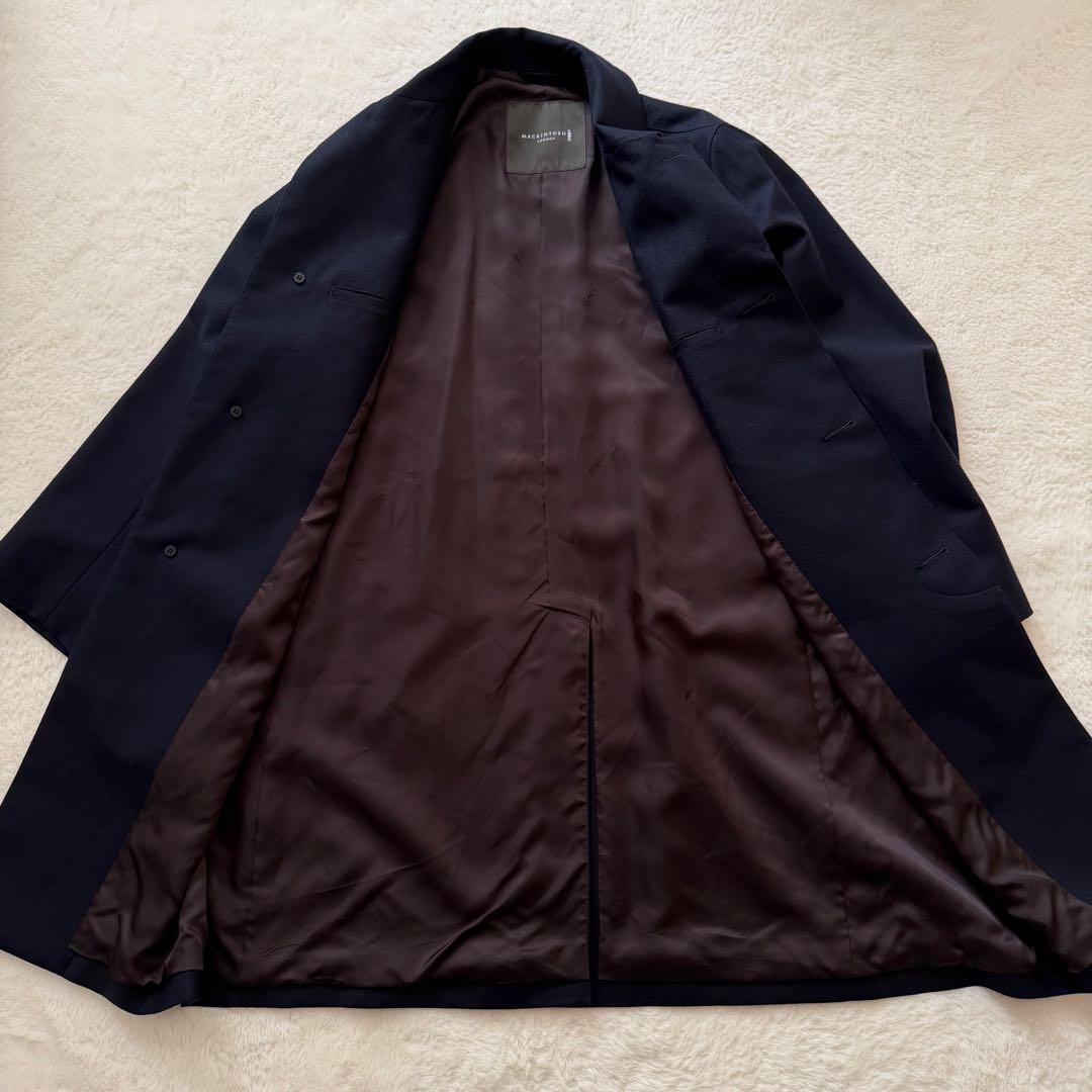 【極美品】マッキントッシュ DUNFORD ロロピアーナ ステンカラーコート 紺