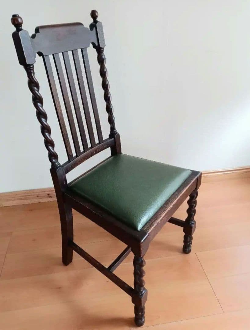 英国 バーリーツイスト アンティーク調 ダイニングチェア