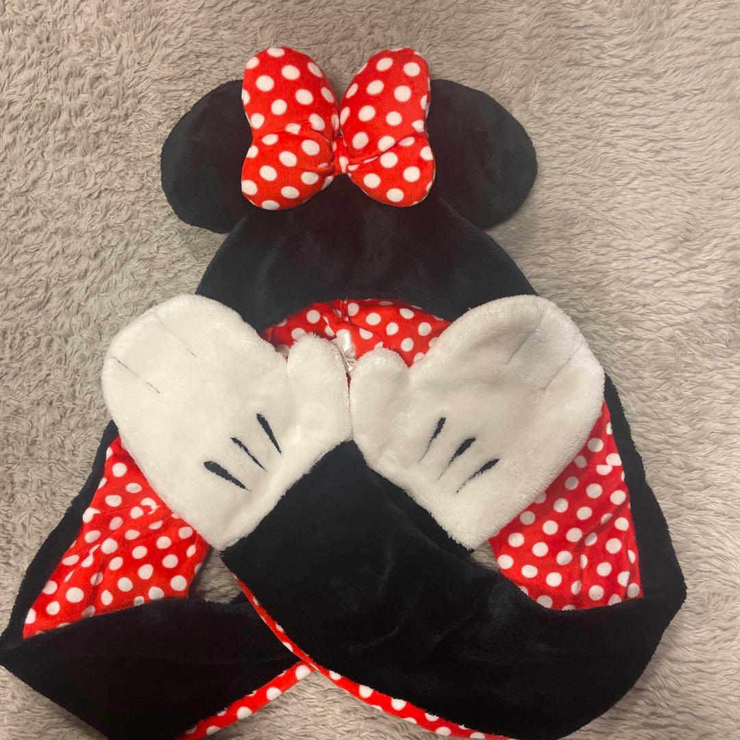 ディズニー　ミニー　マフラーキャップ