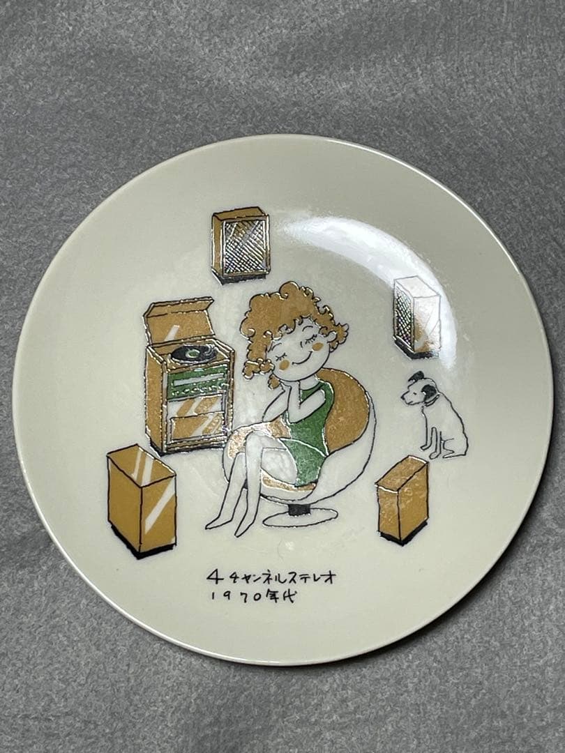 非売品　ビクターローン　絵皿5枚セット 陶器清水焼　昭和レトロ VICTOR